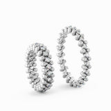 Serafino Consoli Ring Multi Size 3 Rows Middle 2 Points White Gold White Diamonds