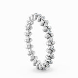 Serafino Consoli Ring Multi Size 3 Rows Middle 2 Points White Gold White Diamonds