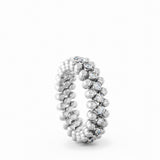 Serafino Consoli Ring Multi Size 3 Rows Middle 2 Points White Gold White Diamonds