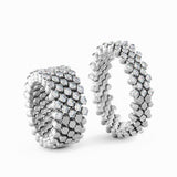 Serafino Consoli Ring Multi Size 5 Rows Half 2 Points White Gold White Diamonds