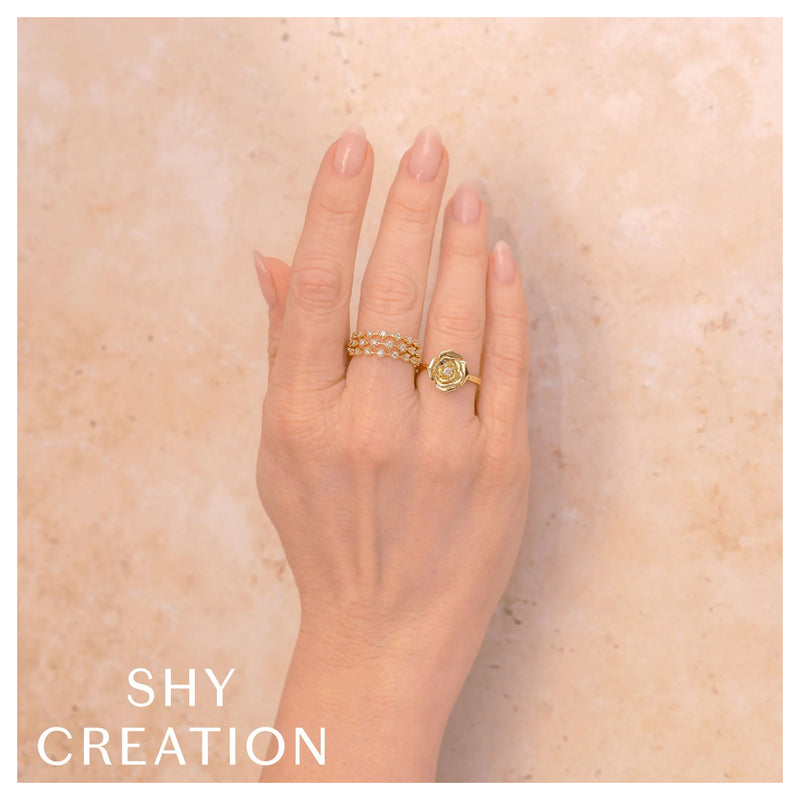 Shy Creation KATE 0.06CT Diamond Flower Ring