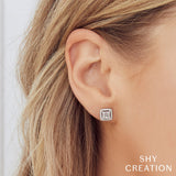 Shy Creation Kate 0.43Ct. Diamond Baguette Stud Earring  Shy Creation