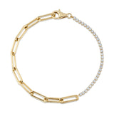 Shy Creation Kate 0.66CT Diamond Paper Clip Link Bracelet