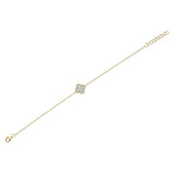 Shy Creation Kate 0.07CT Diamond & 0.40CT Mother of Pearl Clover Bracelet