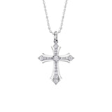 Shy Creation Kate 0.23CT Diamond Cross Faceted Ball Chain Necklace