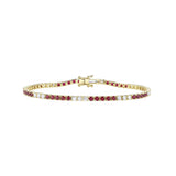 Shy Creation Color 1.25CT Diamond & 2.44CT Ruby Tennis Bracelet  Shy Creation