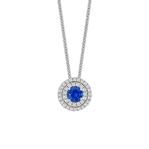 Sapphire Diamond Pendant and Chain  CH Collection