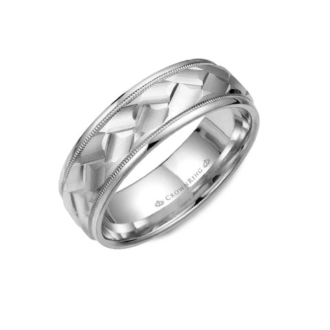 Crown Ring Wedding Band Carved  CrownRing