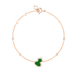 Qeelin Petite Wulu bracelet in 18K rose gold with diamonds and jade  Qeelin