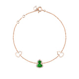 Qeelin Petite Wulu bracelet in 18K rose gold with diamonds and jade  Qeelin