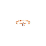 Qeelin Wulu mini solitaire ring in 18K rose gold set with diamonds