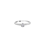 Qeelin Wulu mini solitaire ring in 18K white gold set with diamonds