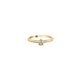 Qeelin Wulu mini solitaire ring in 18K yellow gold set with diamonds