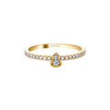 Qeelin Wulu mini solitaire ring in 18K yellow gold set with diamonds