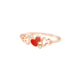 Qeelin Wulu petite ring in 18K rose gold and red HyCeram® set with diamonds