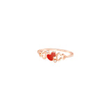 Qeelin WuluWulu petite ring in 18K rose gold and red HyCeram® set with diamonds