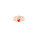 Qeelin WuluWulu petite ring in 18K rose gold and red HyCeram® set with diamonds