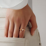 Qeelin Wulu petite ring in 18K rose gold set with diamonds
