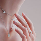 Qeelin Wulu petite ring in 18K white gold set with diamonds