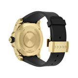 Gucci Dive Gold Tone Black Dial Rubber Strap - YA136219 Gucci Timepieces