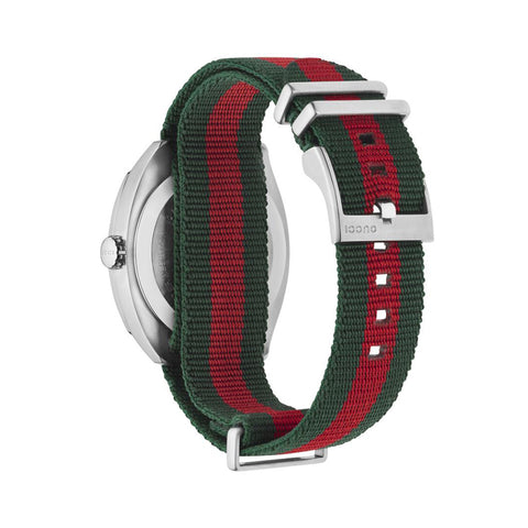 Gucci GG2570 Black Dial Green and Red Nylon Watch - YA142305 Gucci Timepieces