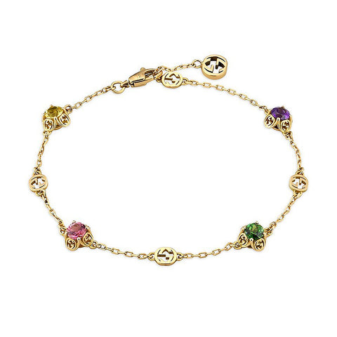 Gucci Interlocking Bracelet with Gemstones  Gucci Jewelry