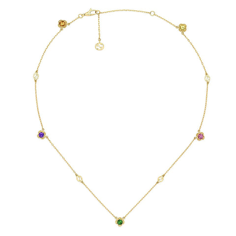 Gucci Interlocking Necklace with Gemstones  Gucci Jewelry