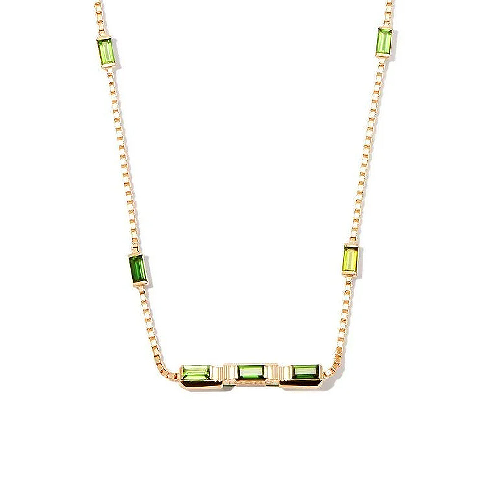 Gucci Link to Love Baguette Tourmaline Necklace YBB70239400200U