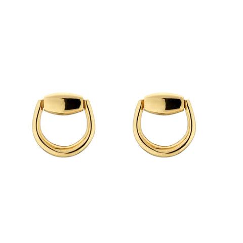 Gucci 18K Yellow Gold Horsebit Stud Earrings  Gucci Jewelry