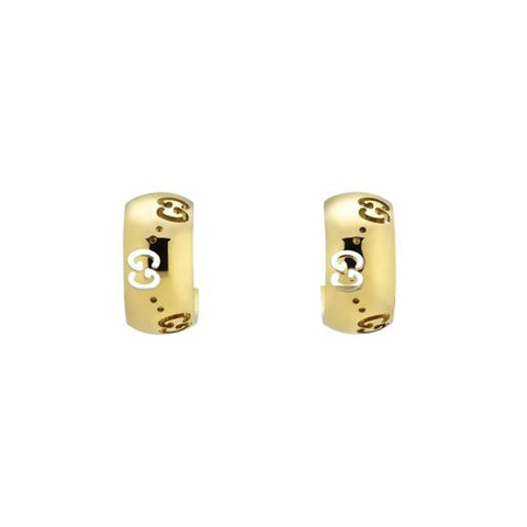 Gucci Icon 18k Yellow Gold 6mm Hoop Earrings Gucci Jewelry