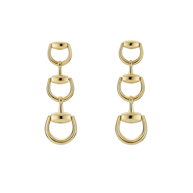 Gucci 18K Yellow Gold Horsebit Drip Earrings
