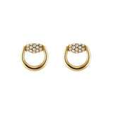 Gucci Horsebit Diamond 18K Stud Earrings
