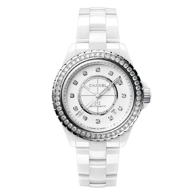 CHANEL J12 Automatic Diamond White Dial Watch