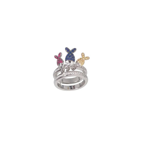 Chopard White Gold Diamond, Ruby & Sapphire