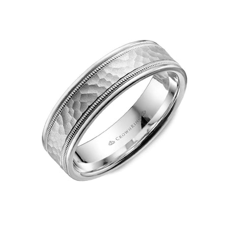 Crown Ring Wedding Band Carved