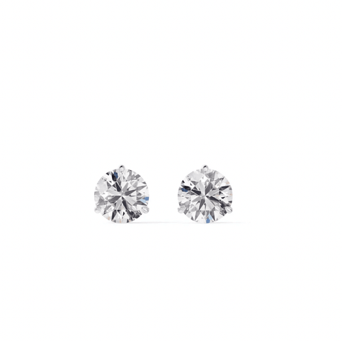 De Beers Forevermark Classic Three Prong Diamond Stud Earrings