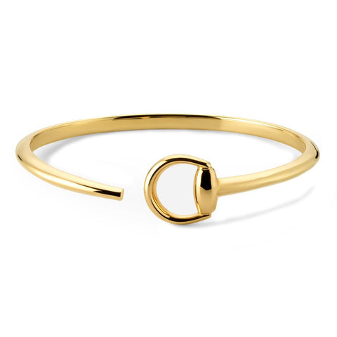 Gucci 18K Yellow Gold Horsebit Cuff Bracelet