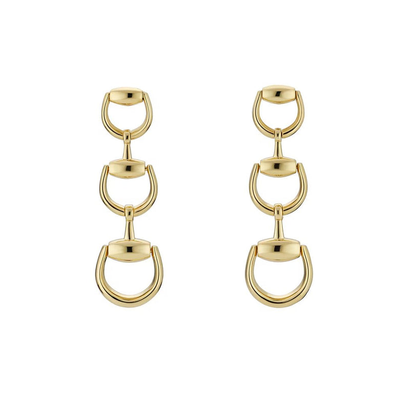 Gucci 18K Yellow Gold Horsebit Drip Earrings