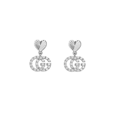 Gucci GG Running 18K Earrings with Diamonds