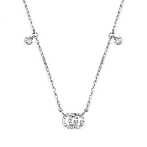 Gucci GG Running Necklace with Diamonds