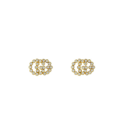 Gucci GG Running Stud Earrings with Diamonds