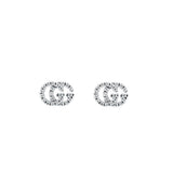 Gucci GG Running Stud Earrings with Diamonds