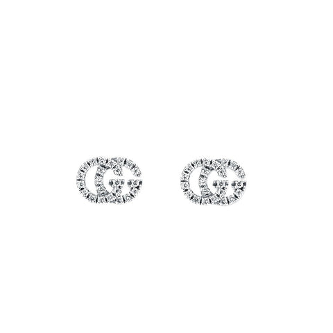 Gucci GG Running Stud Earrings with Diamonds