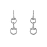 Gucci Horsebit 18K White Gold Diamond Drop Earrings