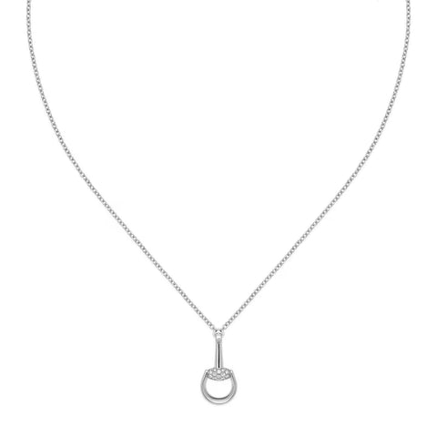 Gucci Horsebit 18K White Gold Diamond Necklace
