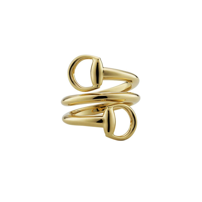 Gucci Horsebit 18K Yellow Gold Contrarie Ring