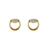 Gucci Horsebit Diamond 18K Stud Earrings