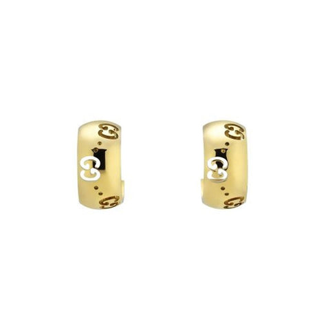 Gucci Icon 18k Yellow Gold 6mm Hoop Earrings