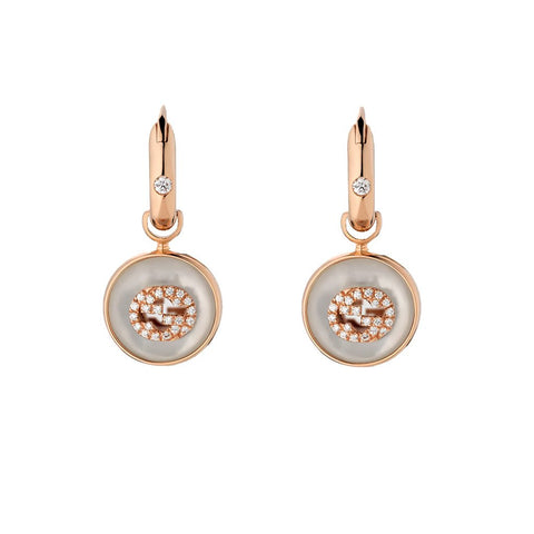 Gucci Interlocking 18K Diamond Earrings
