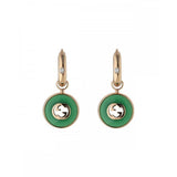Gucci Interlocking 18k Rose Gold Green Agate Drop Earrings